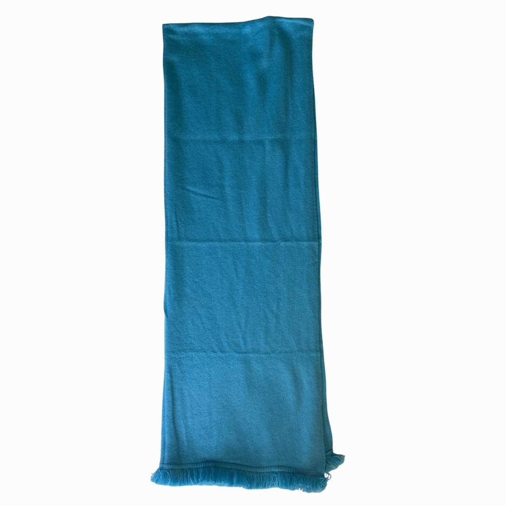 Beryll Womens Cashmere Wrap Scarf Turquoise Fringed Trim Shawl Knit New - Picture 2 of 9